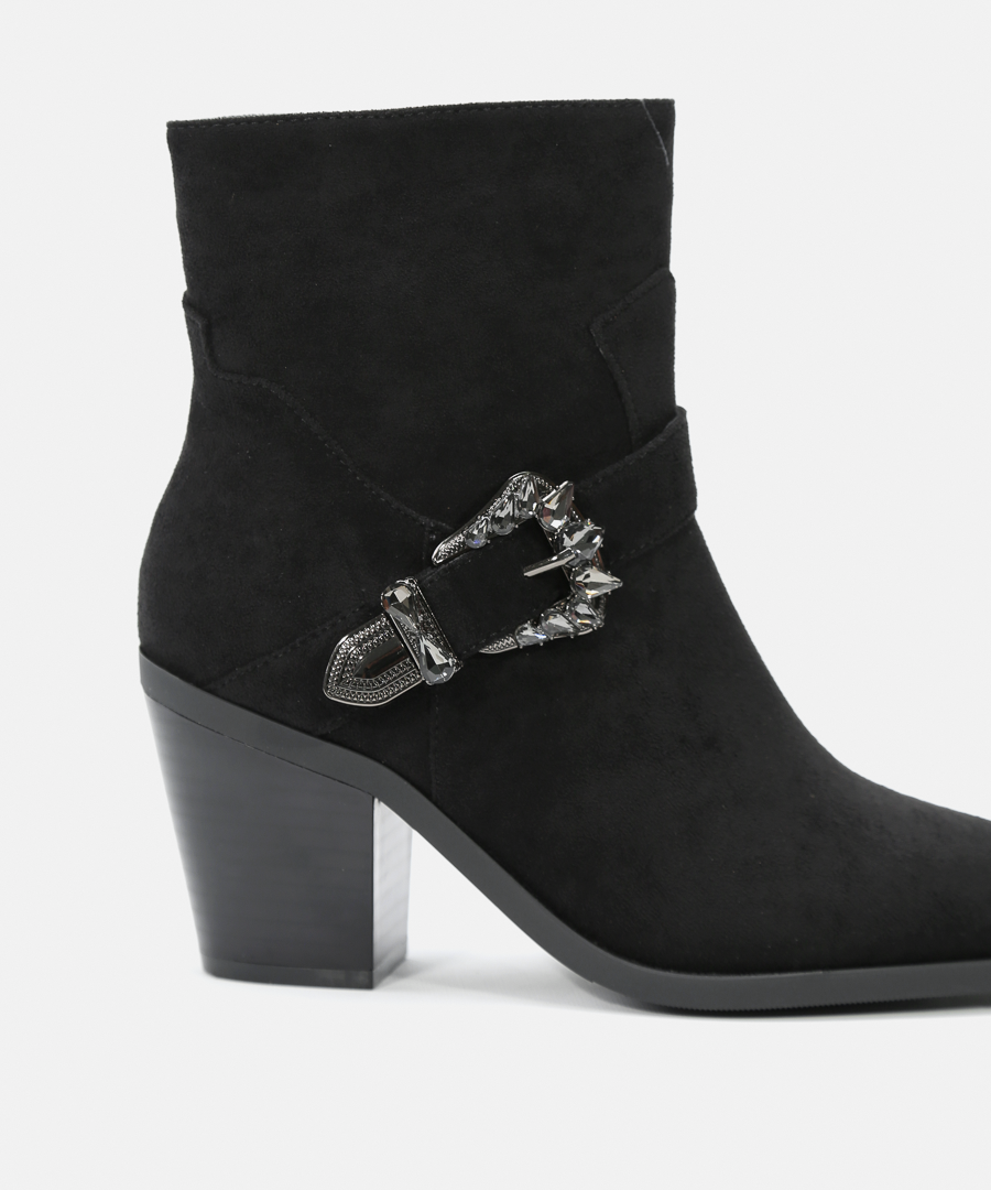 Botins cowboy salto fivela joia image number null